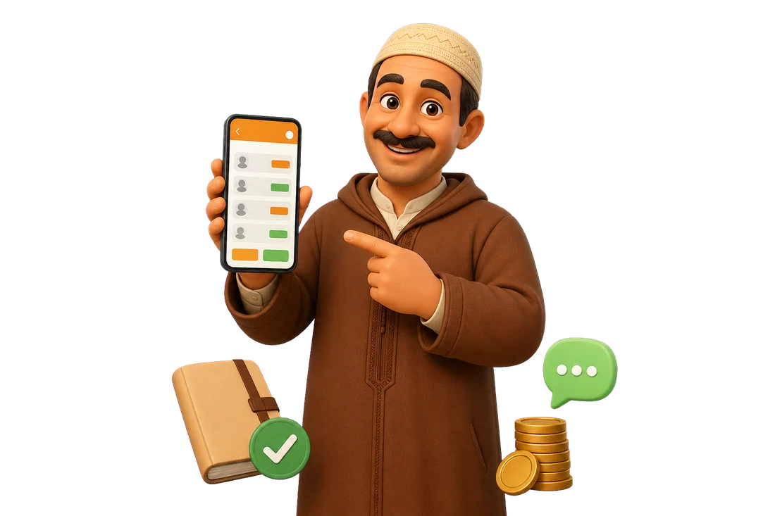 Personnage LEHRI PRO présentant le crédit digital
